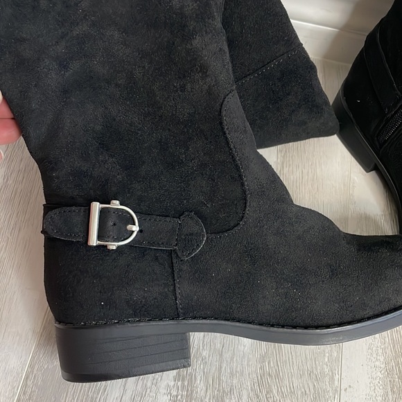 NIB American Rag Darra Black Micro Fabric Suede Tall Riding Boots - Picture 3 of 7